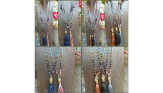 buddha head tassels necklaces larva stone bead bali wholesale 50 pieces shipping free